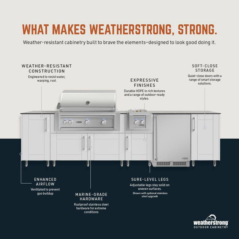 Miami Dark Ash 17-Piece 121.25 In. X 34.5 In. X 28 In. Outdoor Kitchen Cabinet Island Set